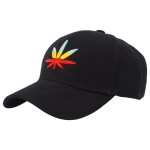 Czapka z daszkiem czarna  WEED multikolor