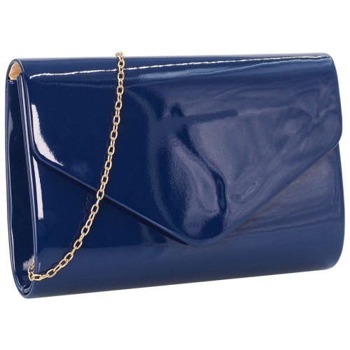 KA584 Lakierowana granatowa torebka wieczorowa kopertówka duża 2.jpg