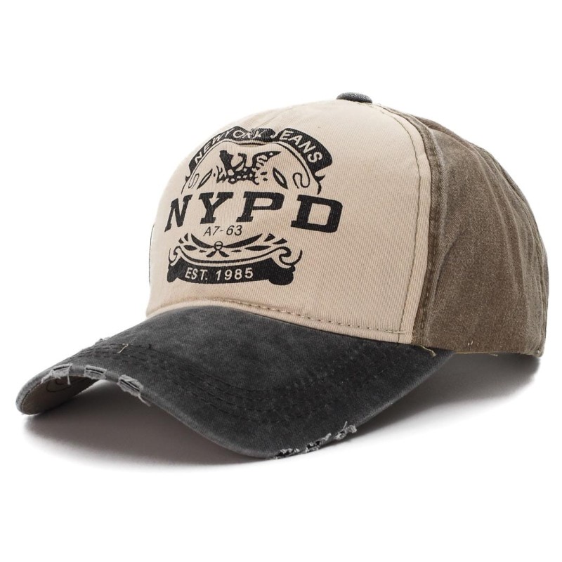 KA133 Czapka z daszkiem NYPD beż-zgniła zieleń 1.jpg
