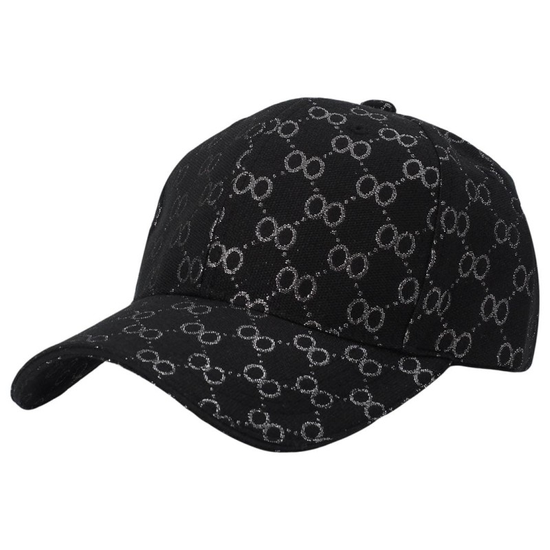 KA352 Czapka z daszkiem czarno-srebrna ze wzorem damska 1.jpg