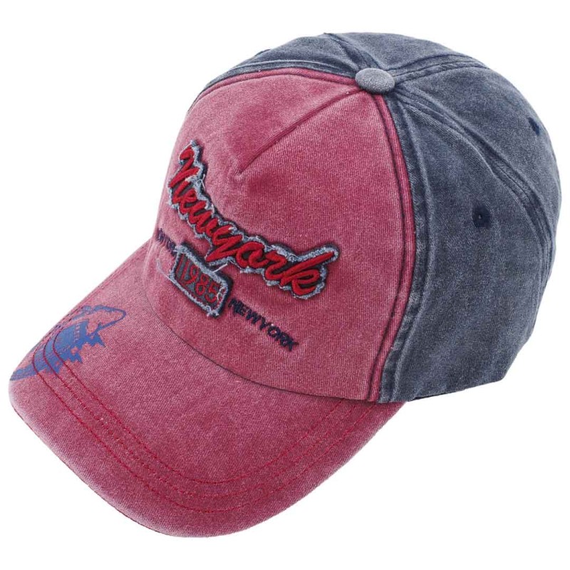 KA473 Czapka z daszkiem NEW YORK 1985 bordowo-granatowa 4.jpg