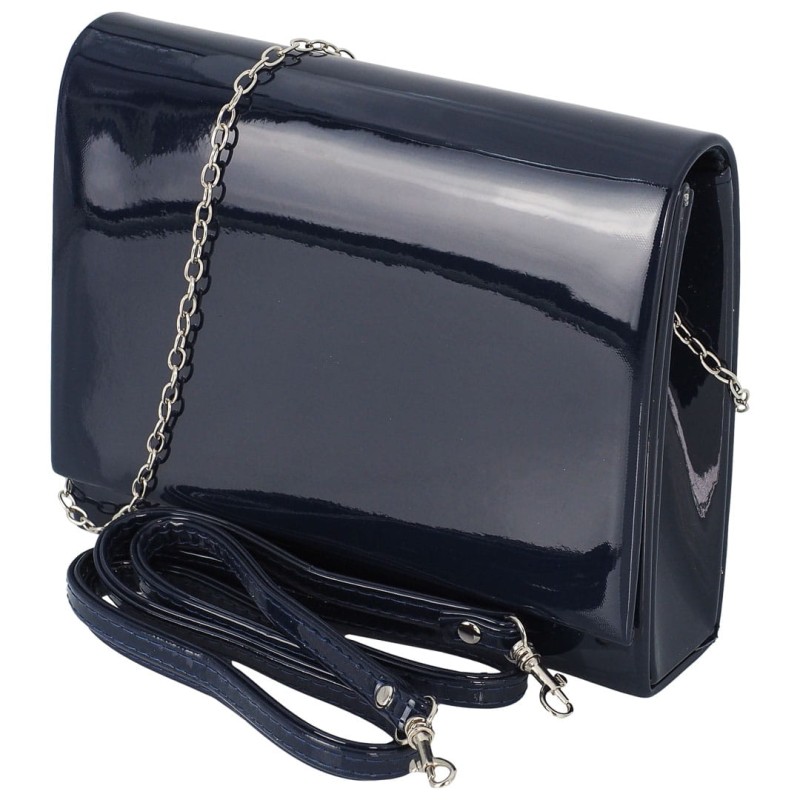 KA517 Lakierowana torebka wieczorowa kopertówka granatowa 3.jpg