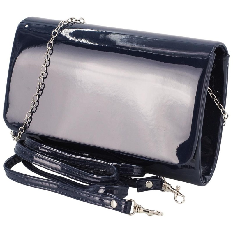 KA549 Lakierowana torebka wieczorowa kopertówka ciemnoniebieska 4.jpg