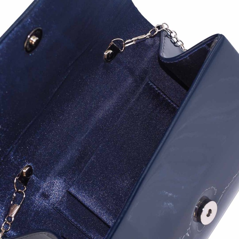 KA549 Lakierowana torebka wieczorowa kopertówka ciemnoniebieska 5.jpg