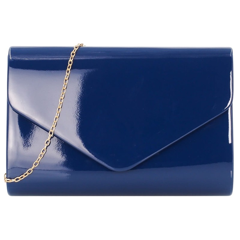 KA584 Lakierowana granatowa torebka wieczorowa kopertówka duża 1.jpg
