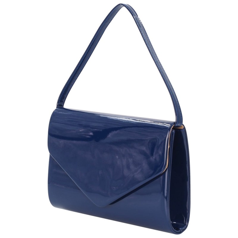 KA584 Lakierowana granatowa torebka wieczorowa kopertówka duża 4.jpg