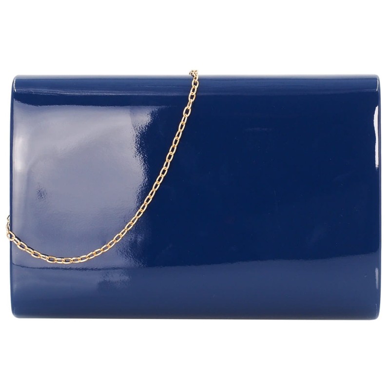 KA584 Lakierowana granatowa torebka wieczorowa kopertówka duża 5.jpg