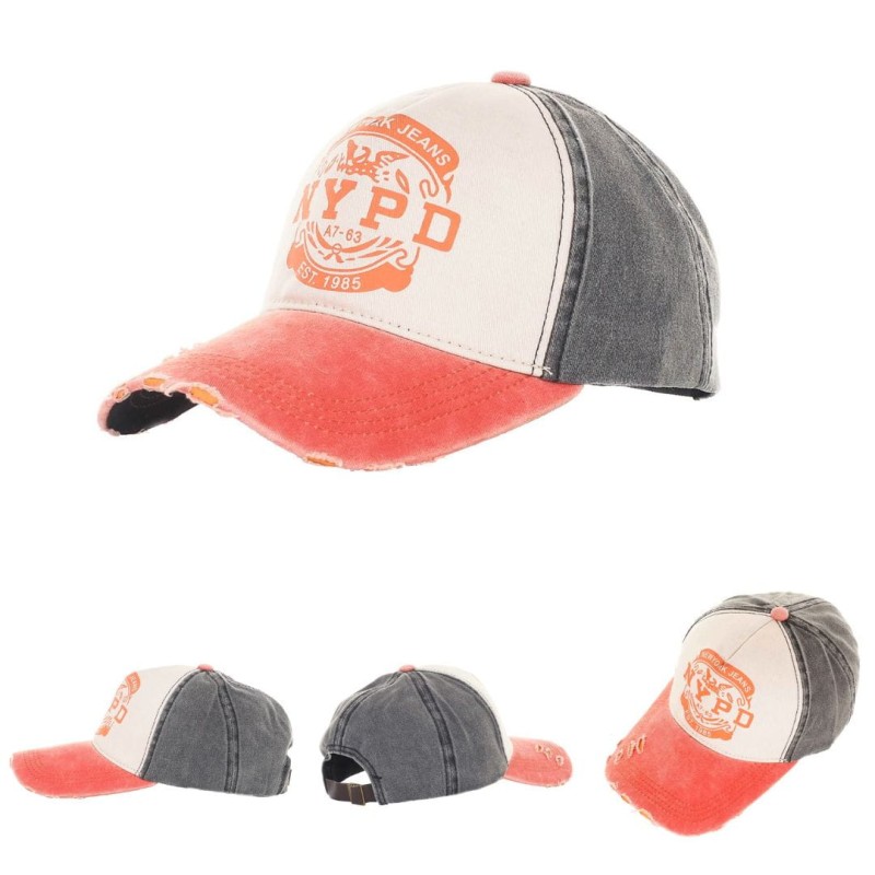 KA672 Czapka z daszkiem NYPD pomarańczowo-grafitowa 5.jpg