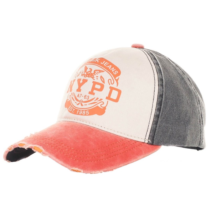 KA672 Czapka z daszkiem NYPD pomarańczowo-grafitowa 1.jpg