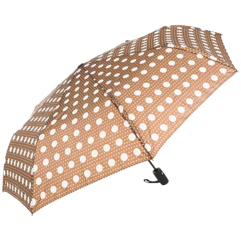 KA626 Parasol brązowy w kółka damski półautomat 1.jpg