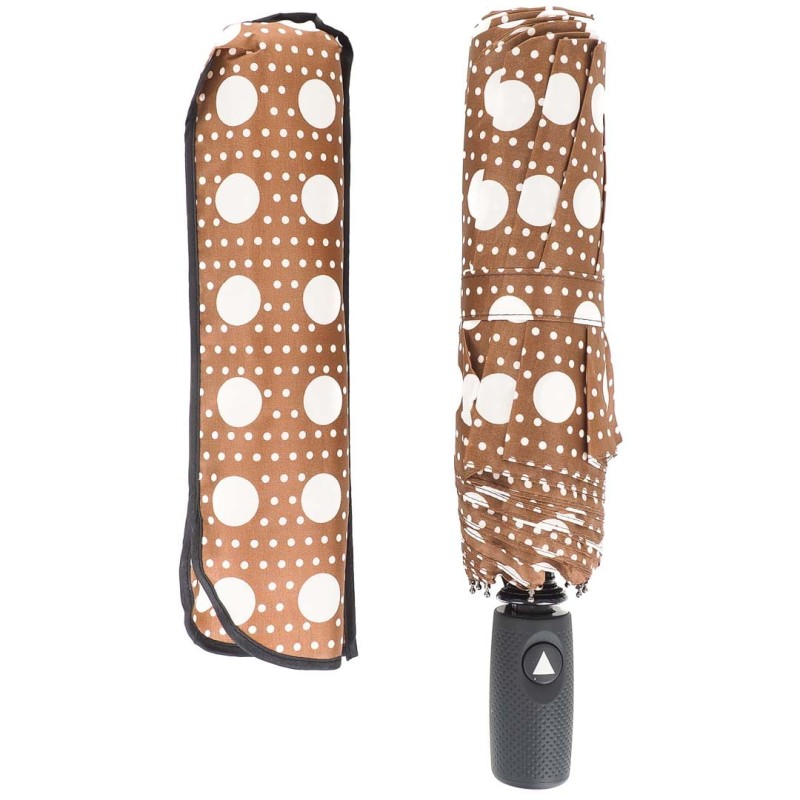 KA626 Parasol brązowy w kółka damski półautomat 2.jpg