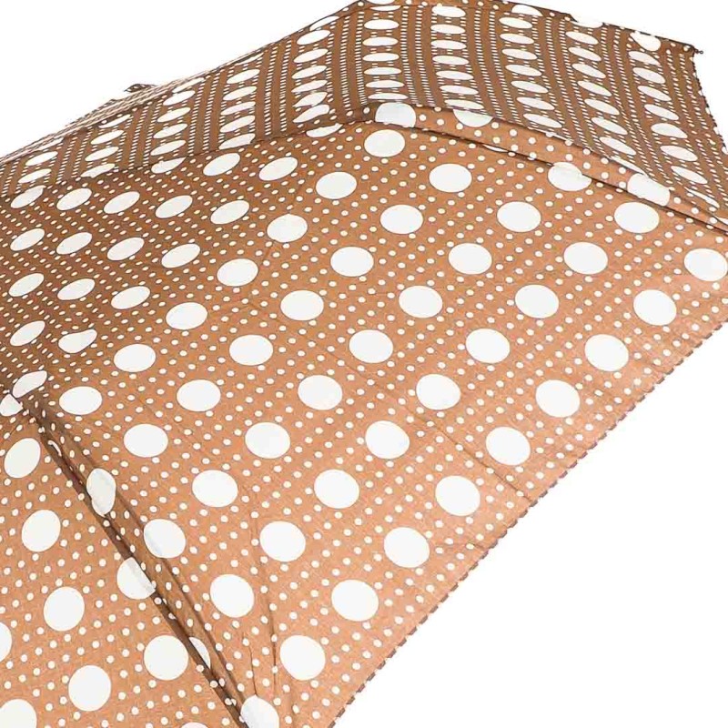 KA626 Parasol brązowy w kółka damski półautomat 3.jpg