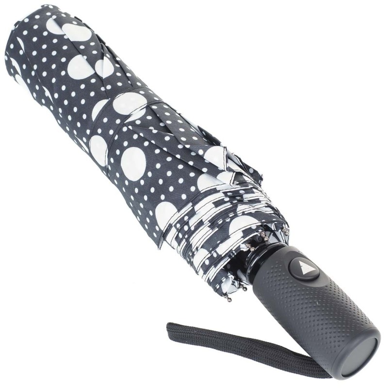 KA631 Parasol czarny w kółka damski półautomat 4.jpg