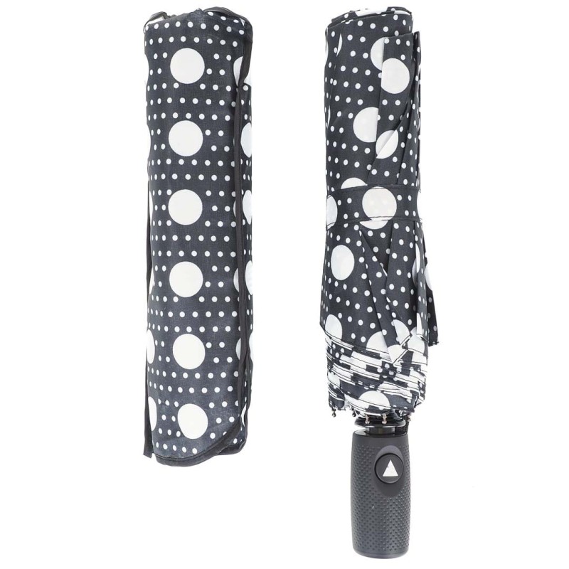 KA631 Parasol czarny w kółka damski półautomat 2.jpg