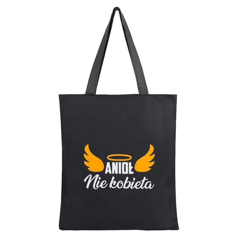 KA735 Torba na zakupy shopper czarna – anioł nie kobieta 1.jpg