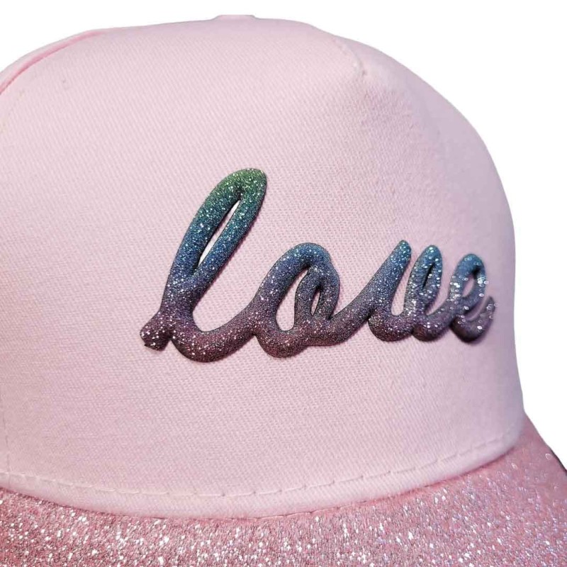 KA737 Czapka z daszkiem dziecięca różowa LOVE (3).jpg