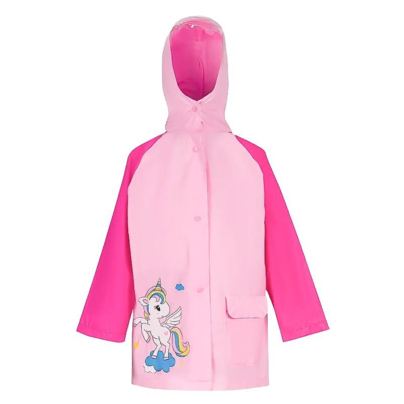 KA757 Płaszcz przeciwdeszczowy dziecięcy 125-135cm różowy jednorożec 1.jpg