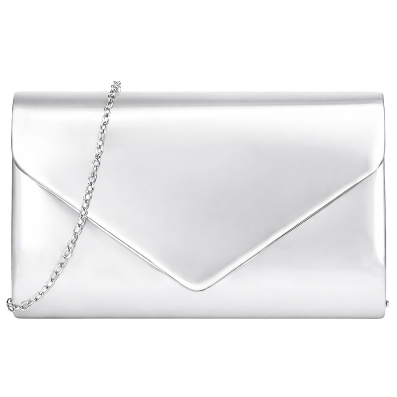 KA774 Torebka wieczorowa kopertówka srebrna skórzana błyszcząca (2).jpg