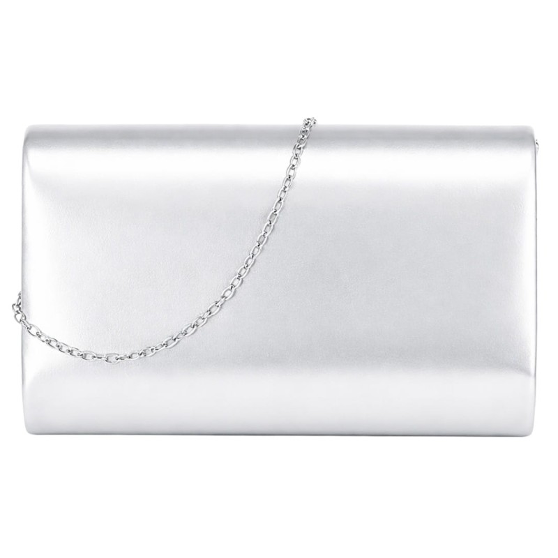 KA774 Torebka wieczorowa kopertówka srebrna skórzana błyszcząca (4).jpg