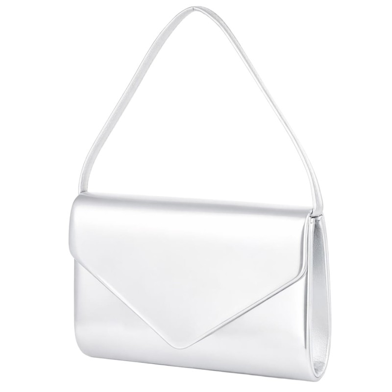 KA774 Torebka wieczorowa kopertówka srebrna skórzana błyszcząca (5).jpg