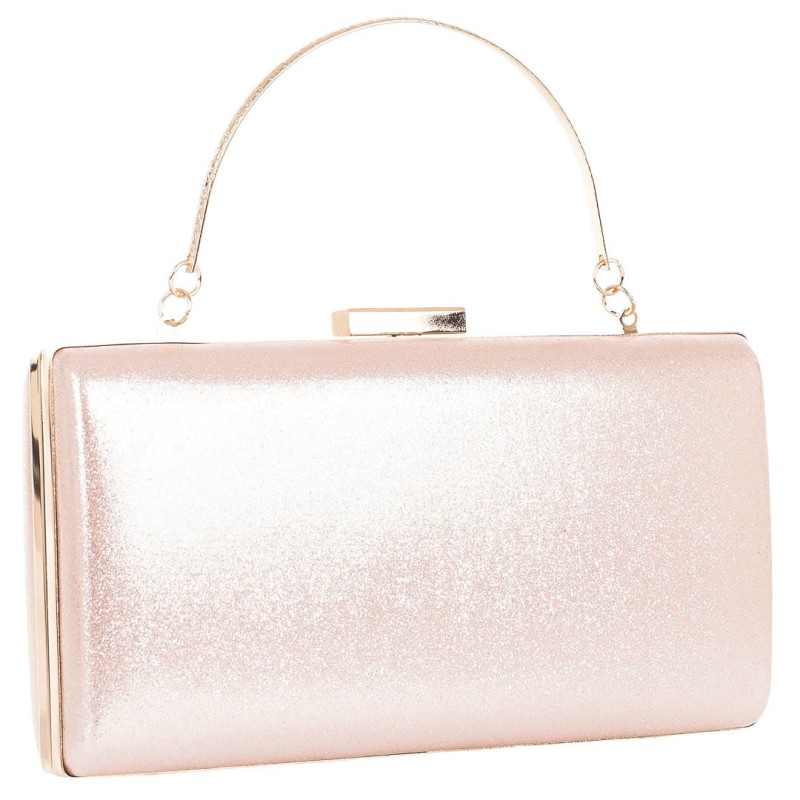 KA768 Torebka kopertówka szampańska błyszcząca z metalową rączką i łańcuszkiem na ramię (2).jpg