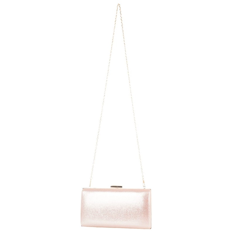 KA768 Torebka kopertówka szampańska błyszcząca z metalową rączką i łańcuszkiem na ramię (3).jpg