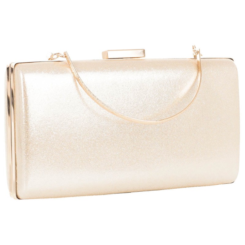 KA766 Torebka kopertówka złota błyszcząca z metalową rączką i łańcuszkiem na ramię (1).jpg