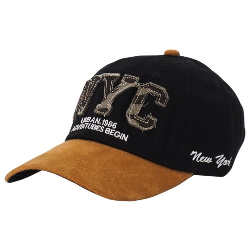 KA235 Czapka z daszkiem NYC czarna - brąz 1.jpg
