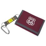 Portfel młodzieżowy na rzep duży ROUTE 66 bordowy ze smyczą