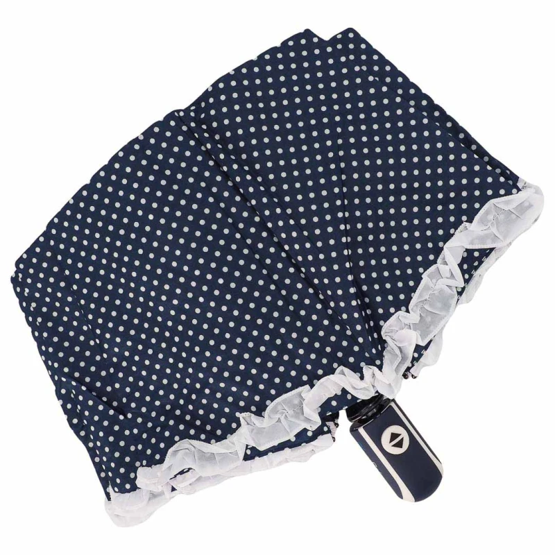 KA230 Parasol w grochy kropki z falbanką granatowy damska 7.jpg