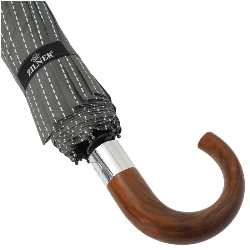 KA406 Parasol szary w paski z zagiętą rączką Zilner, parasolka męska damska2 .jpg