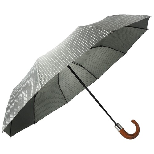 KA406 Parasol szary w paski z zagiętą rączką Zilner, parasolka męska damska solidna 2.jpg