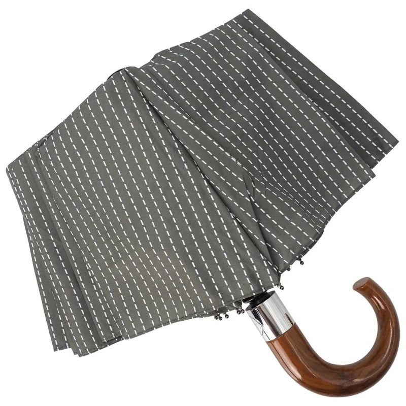 KA406 Parasol szary w paski z zagiętą rączką Zilner, parasolka męska damska solidna 7.jpg