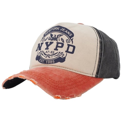 KA425 Czapka z daszkiem NYPD beżowo-grafitowy 1.jpg