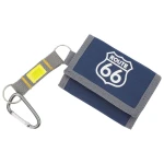 Portfel młodzieżowy mały na rzep ROUTE 66 granatowy ze smyczą