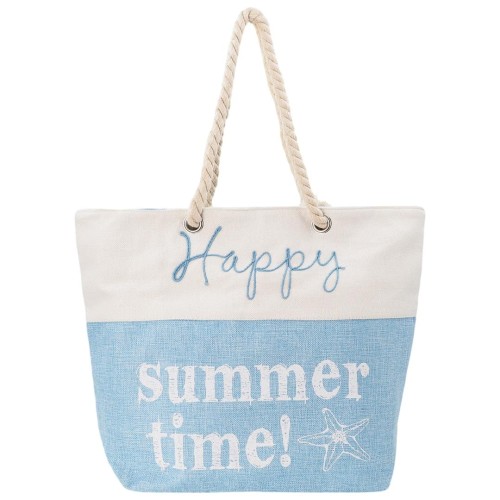 KA557 Torba plażowa duża SUMMER TIME niebiesko-biała na zamek 1.jpg