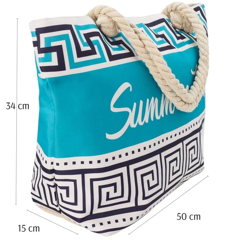 KA558 Torba plażowa duża SUMMER TIME niebieska na zamek 6.jpg