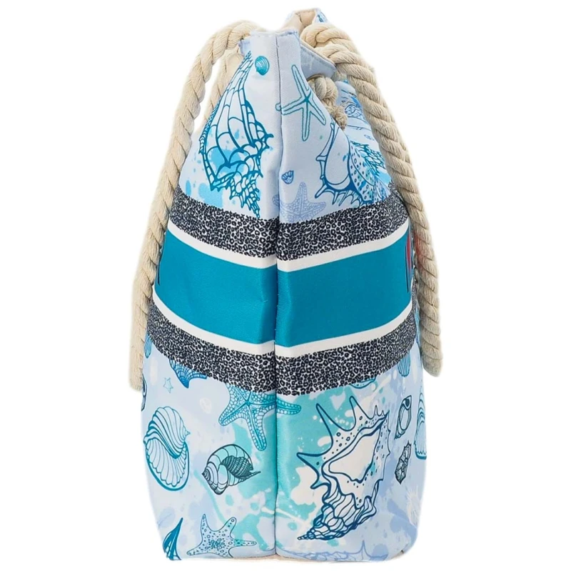 KA559 Torba plażowa duża LOVE SUMMER niebieska na zamek 3.jpg