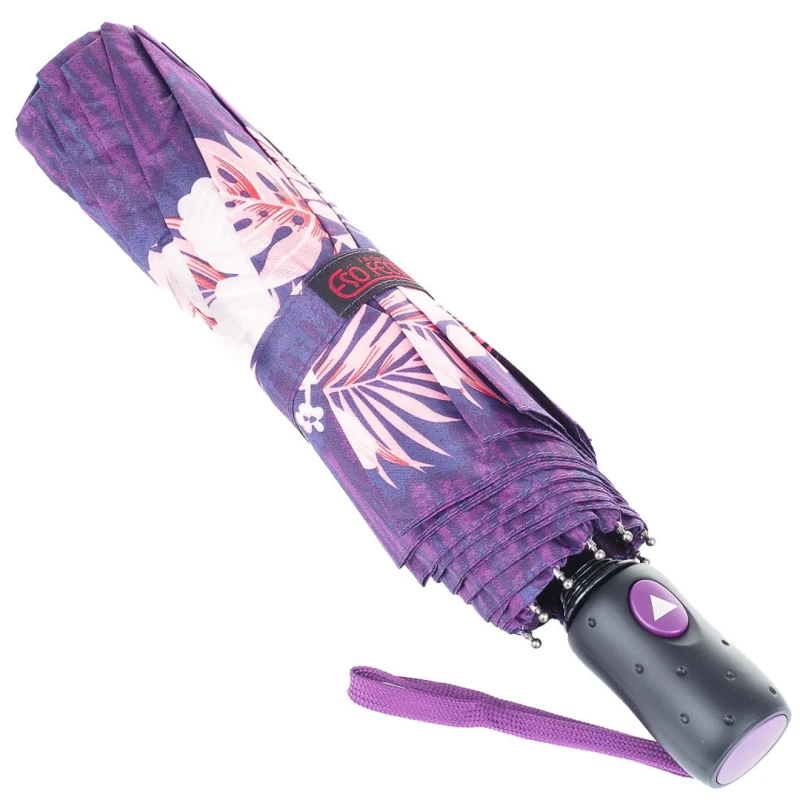KA596 Parasol damski fioletowy w kwiaty półautomat 3.jpg