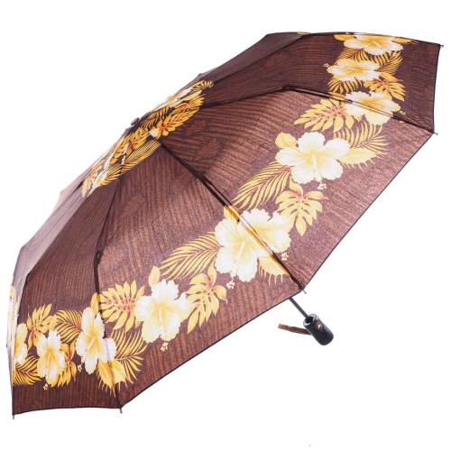 KA597 Parasol damski brązowy w kwiaty półautomat 1.jpg