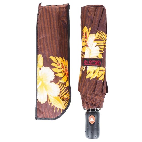 KA597 Parasol damski brązowy w kwiaty półautomat 4.jpg