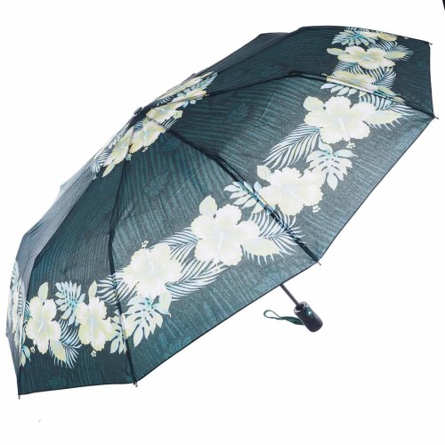 KA601 Parasol damski zielony w kwiaty półautomat 1.jpg
