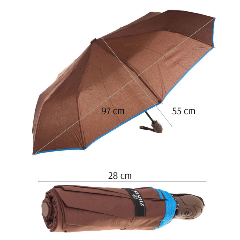 KA619 Parasol damski brązowy pełen automat Zilner 6.jpg
