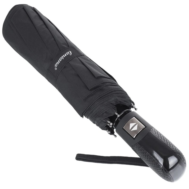 KA641 Parasol czarny pełen automat mocny i elegancki skóra węża 5.jpg