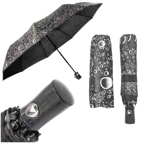 KA164 Parasol  czarny z kroplami deszczu błyszczący automat 01.jpg