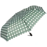 Parasol zielony w kółka damski półautomat