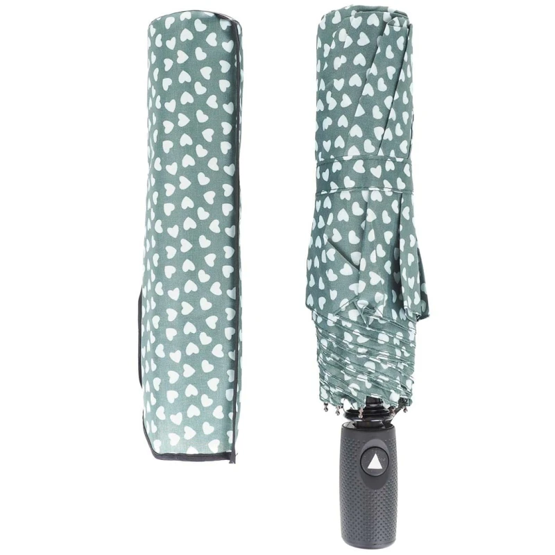 KA623 Parasol ciemnozielony w serca damski półautomat 2.jpg