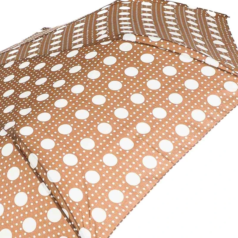 KA626 Parasol brązowy w kółka damski półautomat 3.jpg