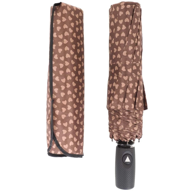 KA627 Parasol brązowy w serca damski półautomat 2.jpg