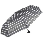 Parasol czarny w kółka damski półautomat